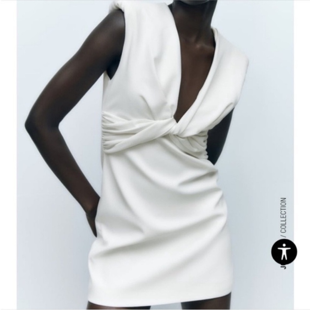 Zara white twist XS Mini dress